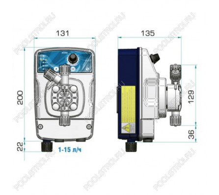 Насос дозир. мембранный eONE MF 6-7 100/250V PVDF TFE/P